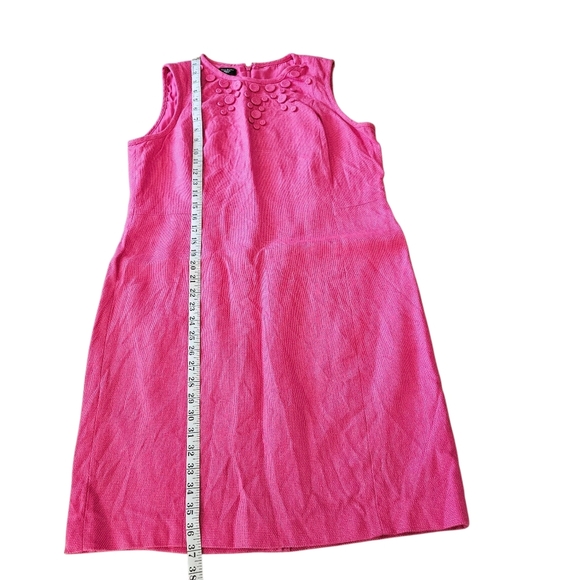 Women's Talbot Hot Pink Tweed Linen Sheath Dress Sleeveless 14P   14 Petite - Picture 5 of 9